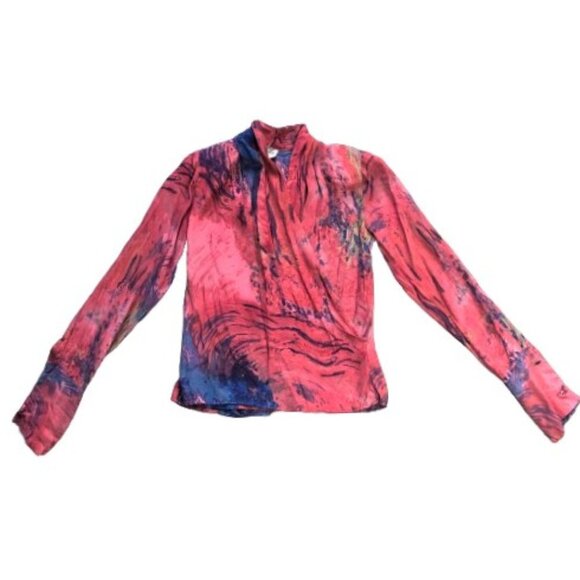 Ports International vintage pink back buttons V neck tunic top shirt - Picture 11 of 16